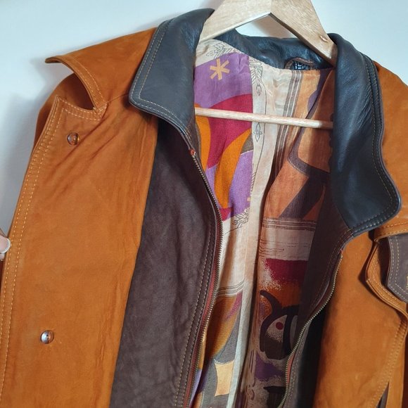 Vintage 1990's Echtes Leder Brown Leather Jacket mens RARE 3XL Great condition - Picture 7 of 12